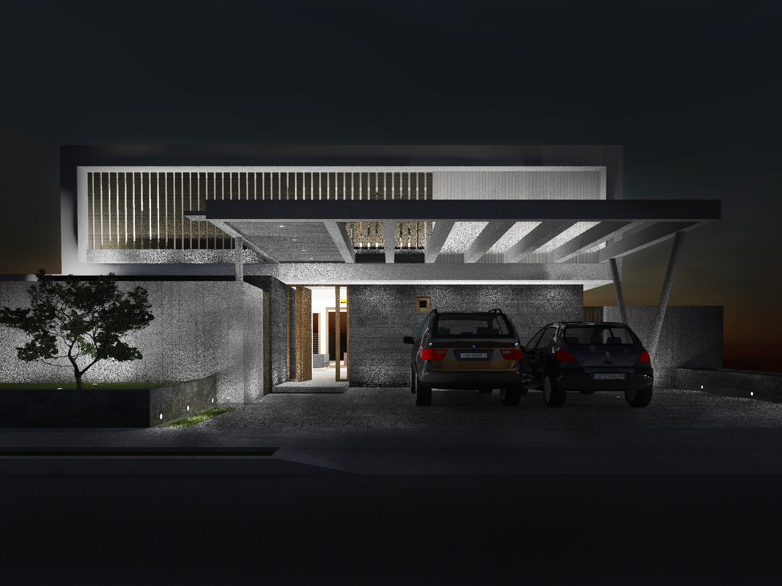 Fachada acceso vehicular